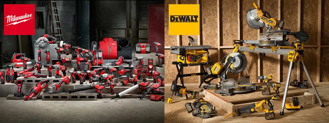 Milwaukee and Dewalt Tools