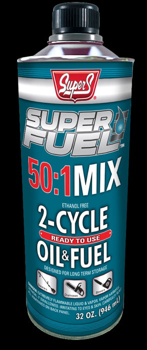 SUPER S SUPERFUEL 2-CYCLE OIL & FUEL 50:1 MIX  quart